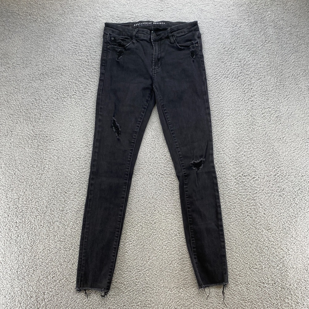 Articles of Society Skinny Jeans Womens 27 Mid Rise‎ Black Denim Cotton Blend